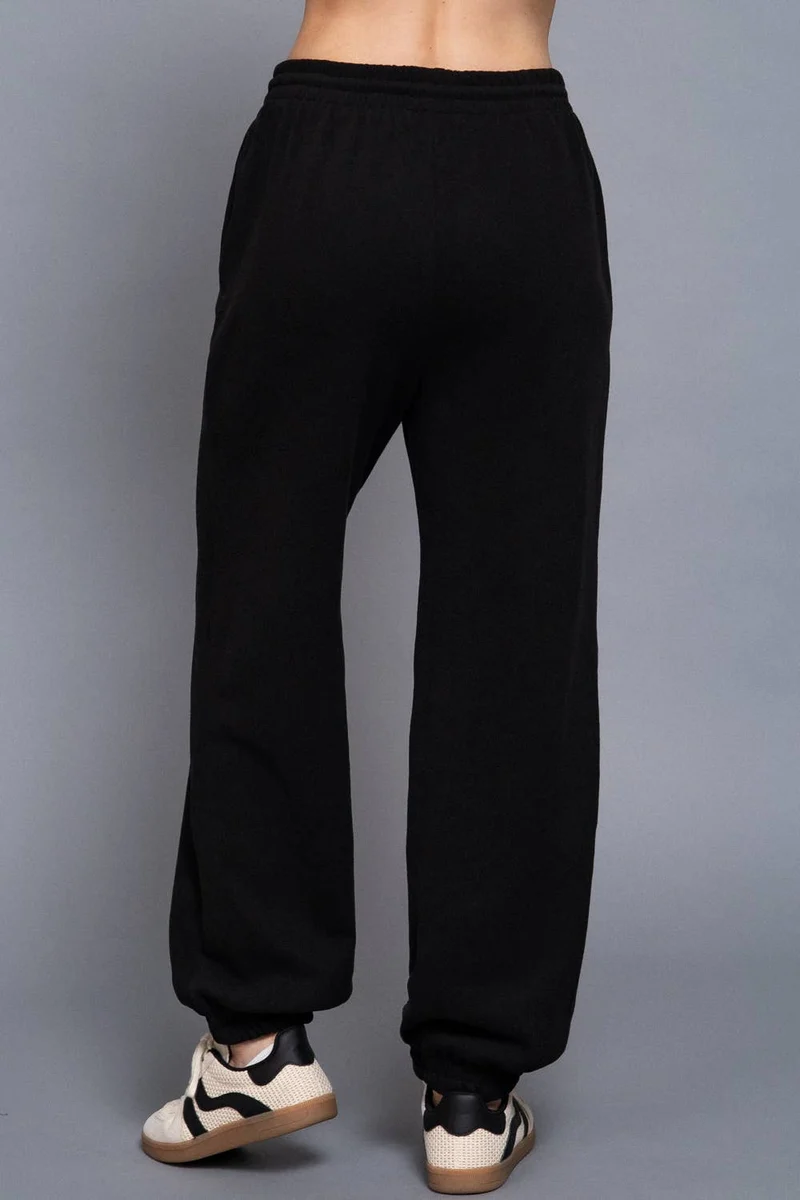Elastic Waist Soft Jogger Pants:BEIGE
