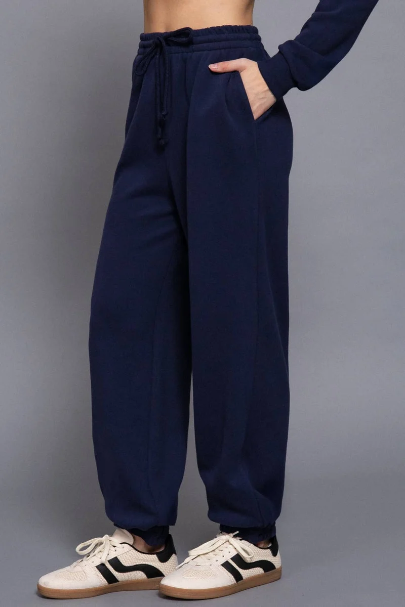 Elastic Waist Soft Jogger Pants:BEIGE