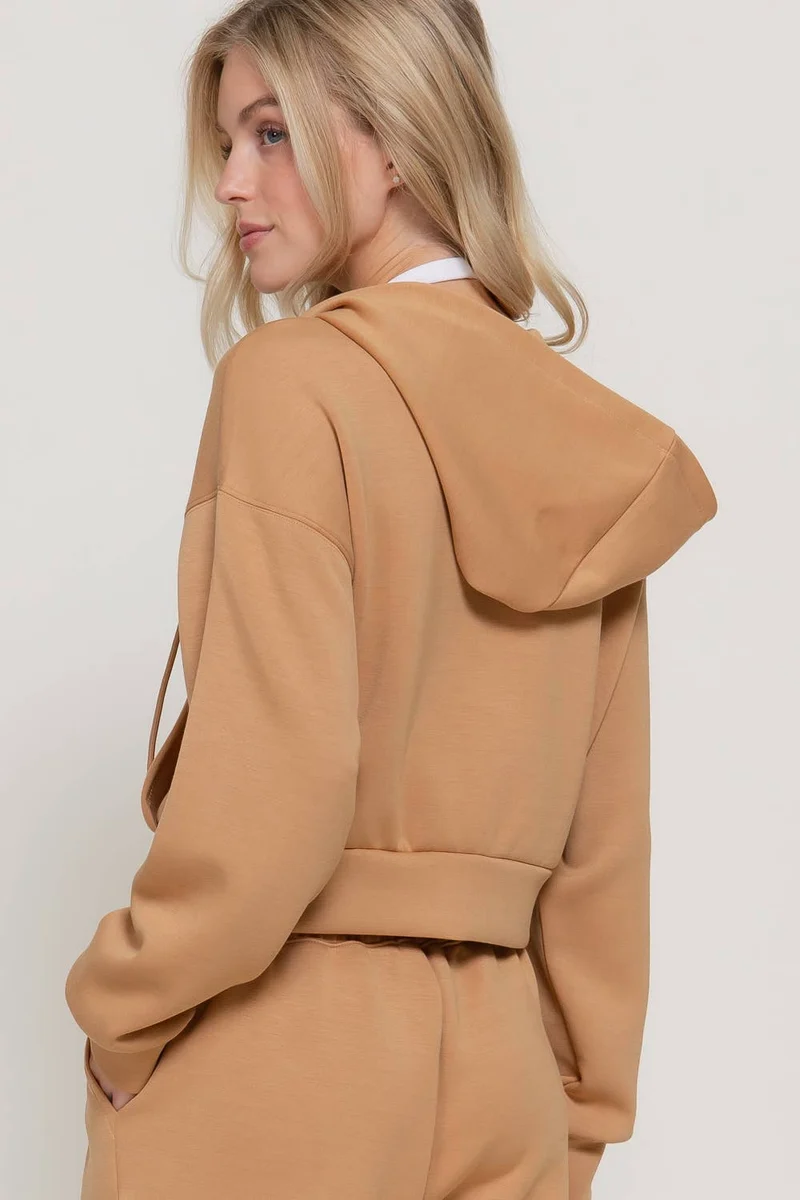 Long Sleeve Soft Modal Scuba Hoodie Jacket