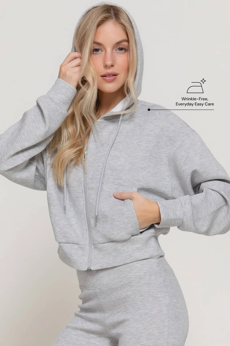 Long Sleeve Soft Modal Scuba Hoodie Jacket