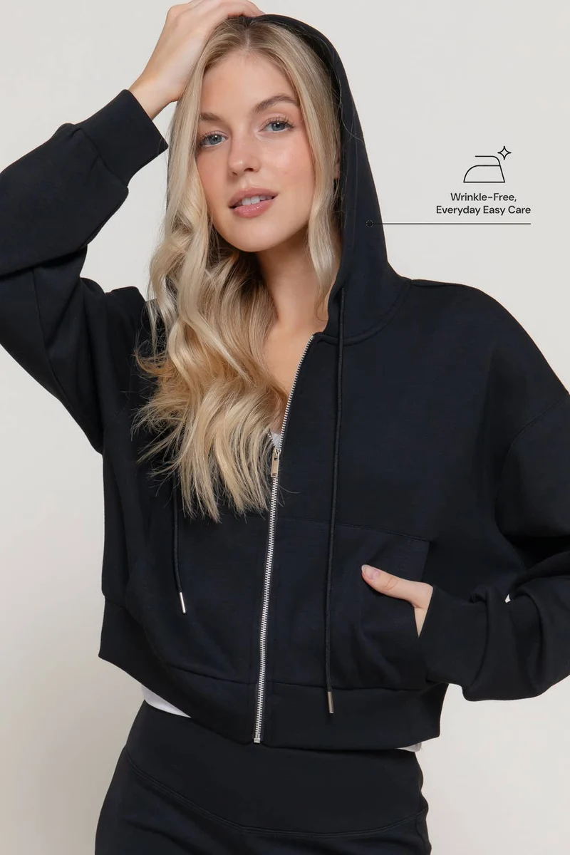 Long Sleeve Soft Modal Scuba Hoodie Jacket