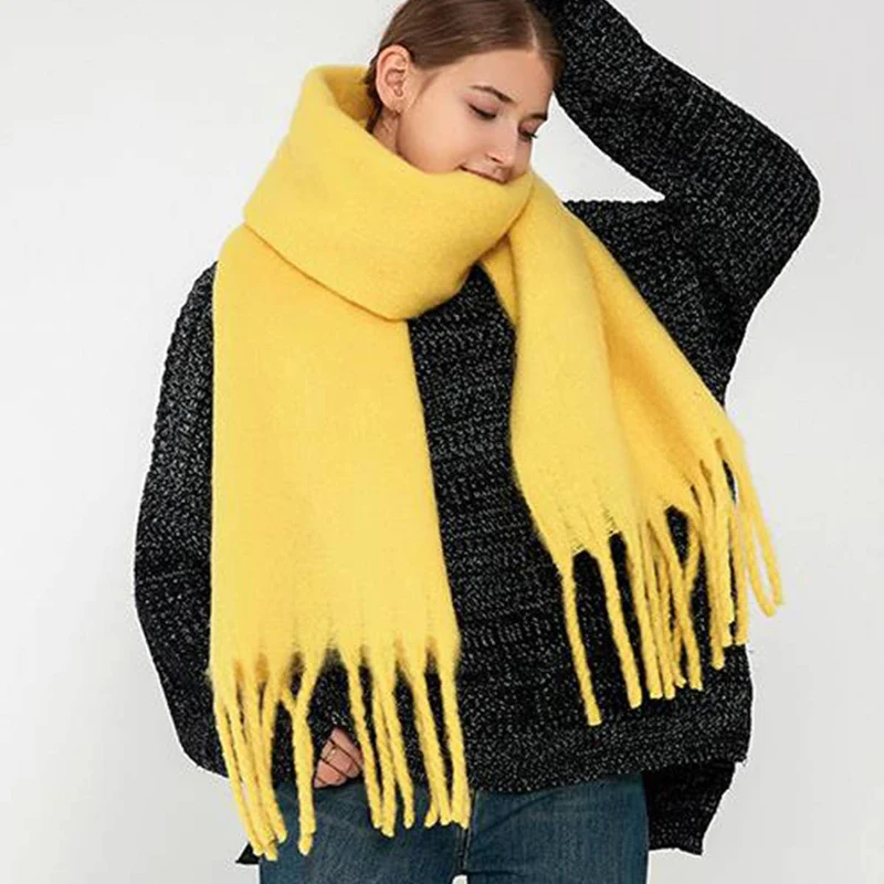 Soft Mohair Feel Scarf - Cozy Winter Wrap_CWASC0323: ROYALBLUE / (OS) 1