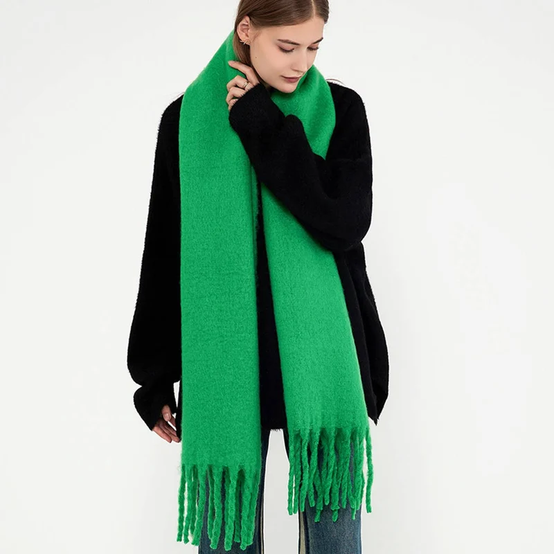 Soft Mohair Feel Scarf - Cozy Winter Wrap_CWASC0323: ROYALBLUE / (OS) 1