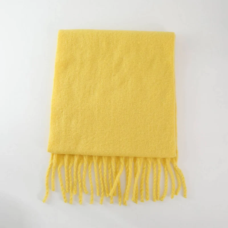 Soft Mohair Feel Scarf - Cozy Winter Wrap_CWASC0323: Yellow / (OS) 1