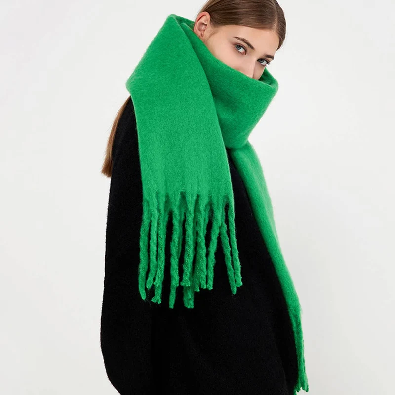 Soft Mohair Feel Scarf - Cozy Winter Wrap_CWASC0323: Yellow / (OS) 1