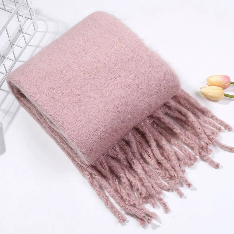 Soft Mohair Feel Scarf - Cozy Winter Wrap_CWASC0323: Yellow / (OS) 1