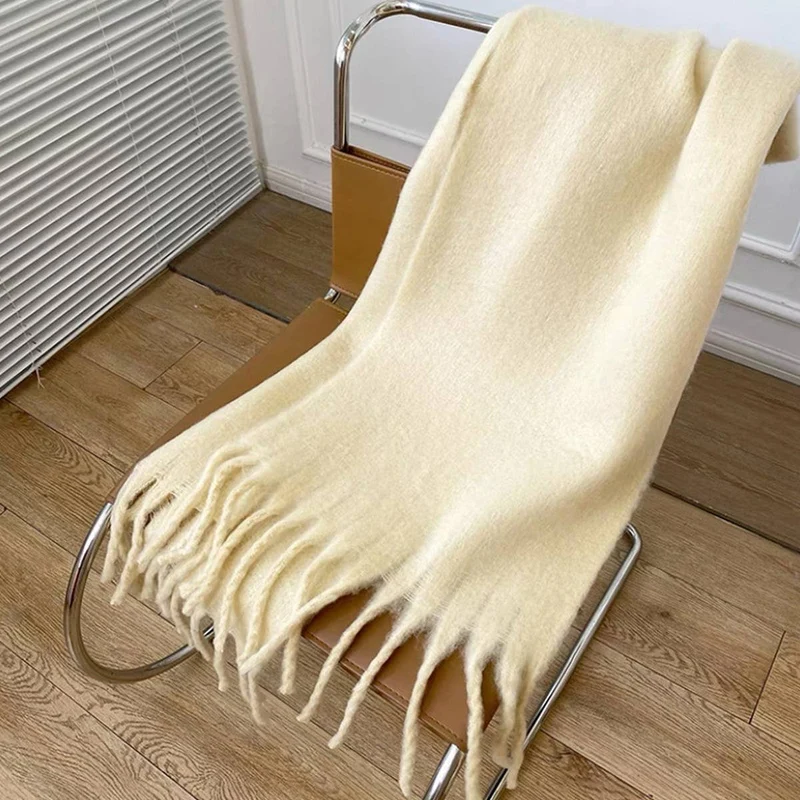 Soft Mohair Feel Scarf - Cozy Winter Wrap_CWASC0323: Yellow / (OS) 1