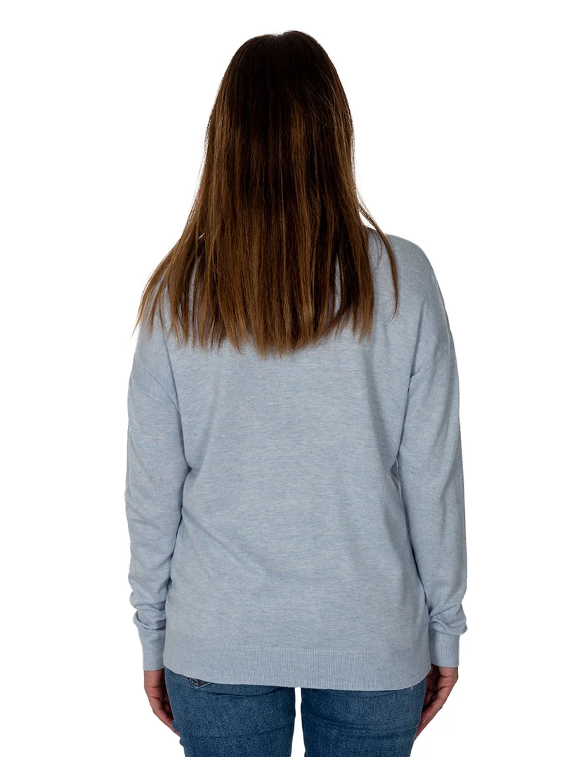 Chandail en tricot mince encolure en V | 3 couleurs