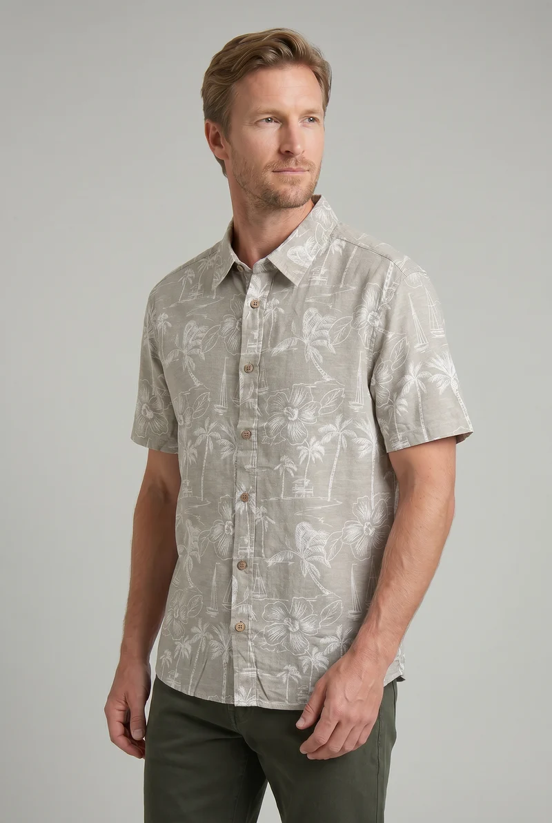 La chemise à motif plage en lin
