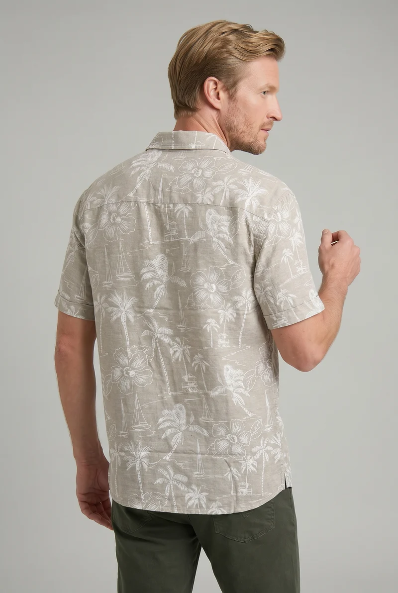La chemise à motif plage en lin