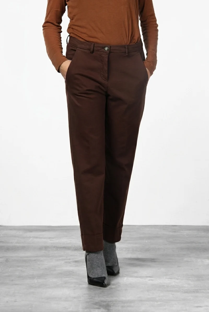 New York Carrot pantalon chino femme en gabardine de coton et laine carrot fit ①