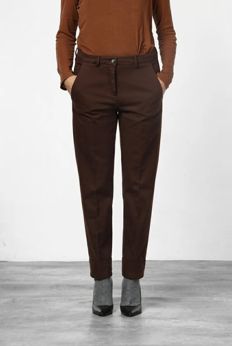New York Carrot pantalon chino femme en gabardine de coton et laine carrot fit ①