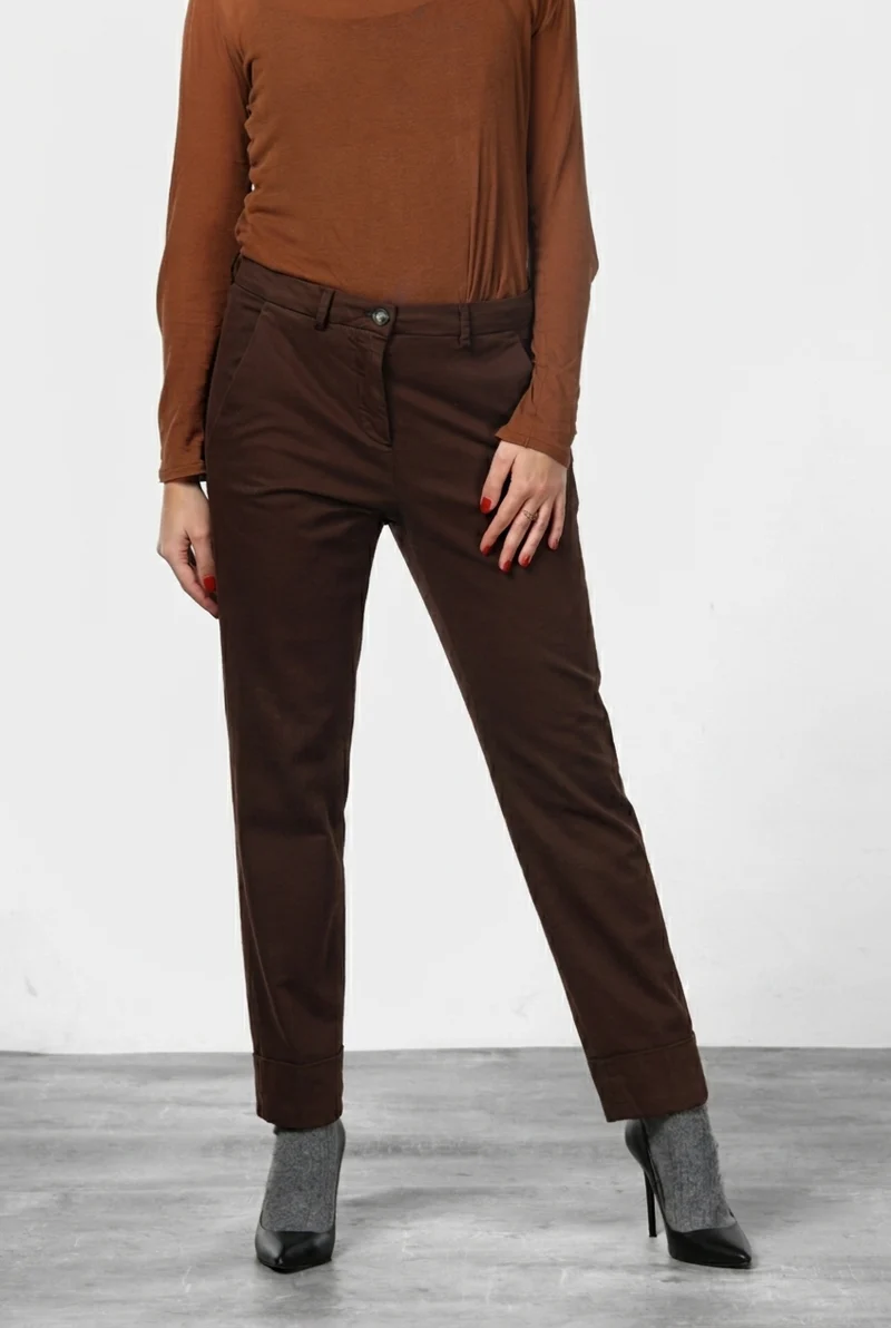 New York Carrot pantalon chino femme en gabardine de coton et laine carrot fit ①