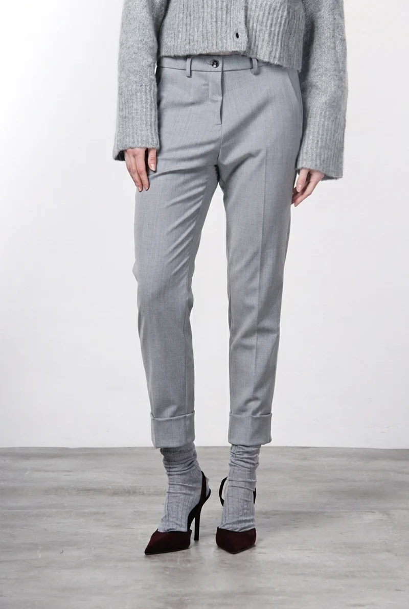 New York Carrot pantalon chino femme en laine carrot fit