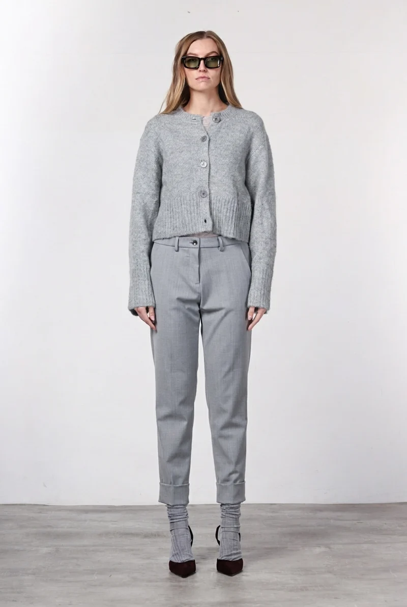 New York Carrot pantalon chino femme en laine carrot fit