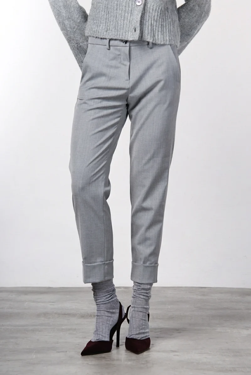 New York Carrot pantalon chino femme en laine carrot fit