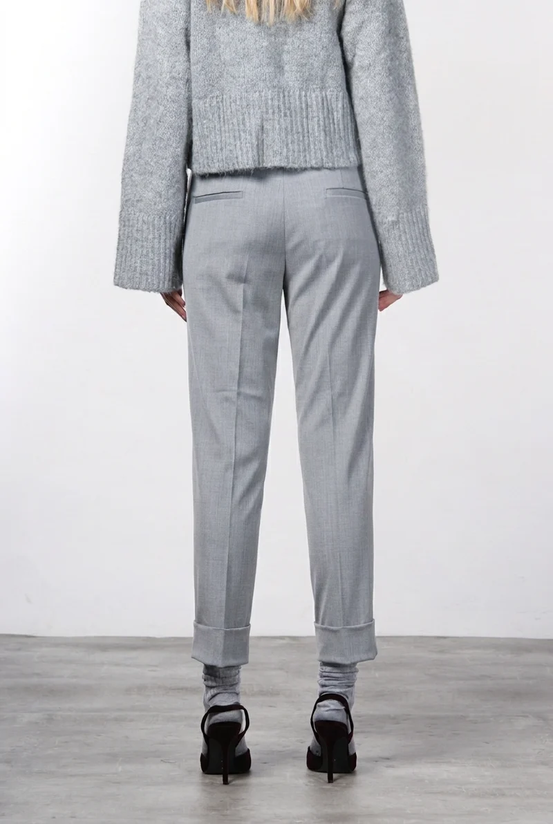 New York Carrot pantalon chino femme en laine carrot fit