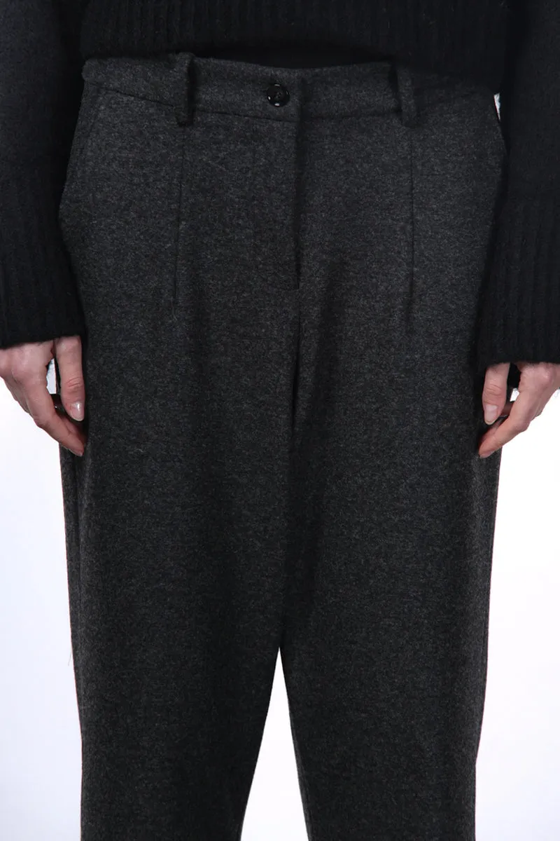New York O Shape pantalon chino femme en jersey flanelle carrot fit