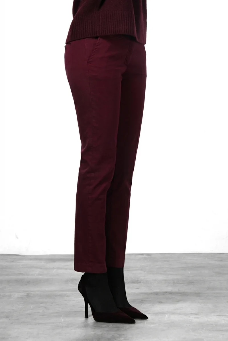 New York Slim pantalon chino femme en satin slim fit ①