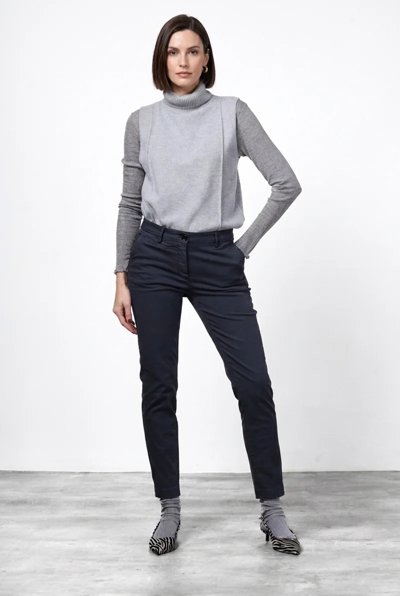 New York Slim pantalon chino femme en satin slim fit ①