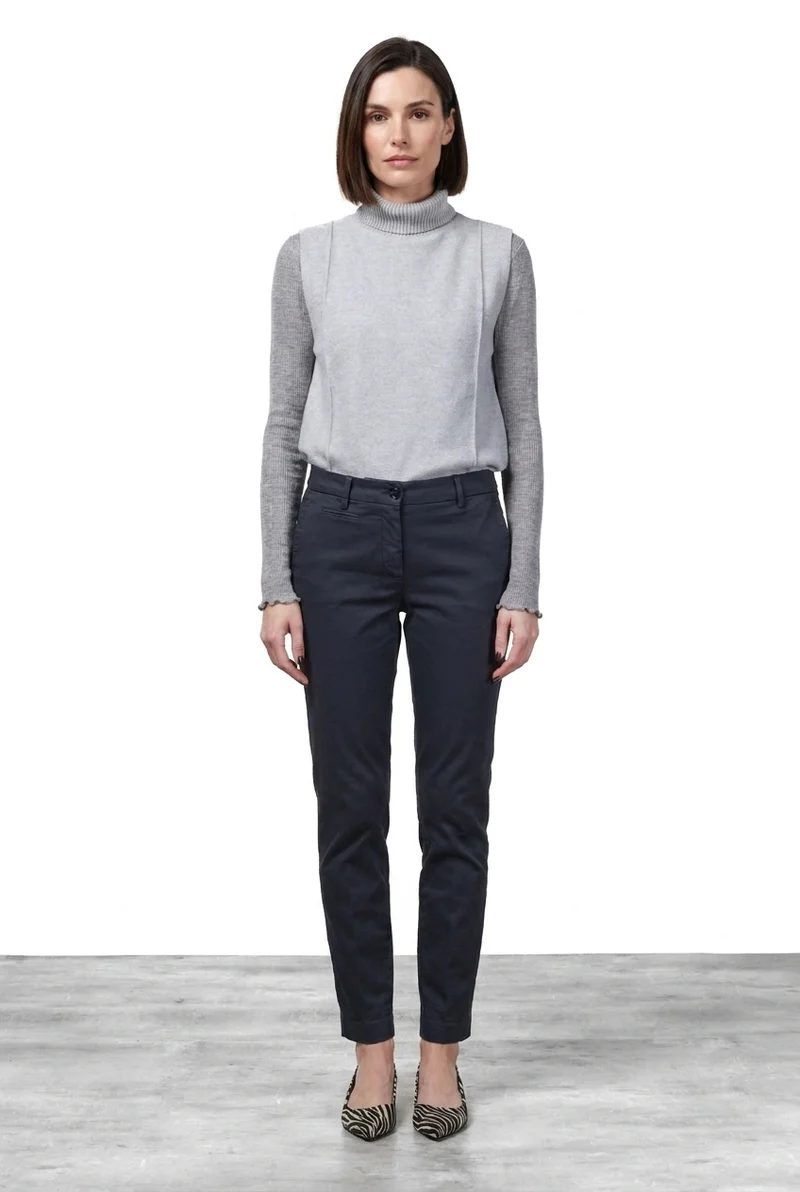 New York Slim pantalon chino femme en satin slim fit ①
