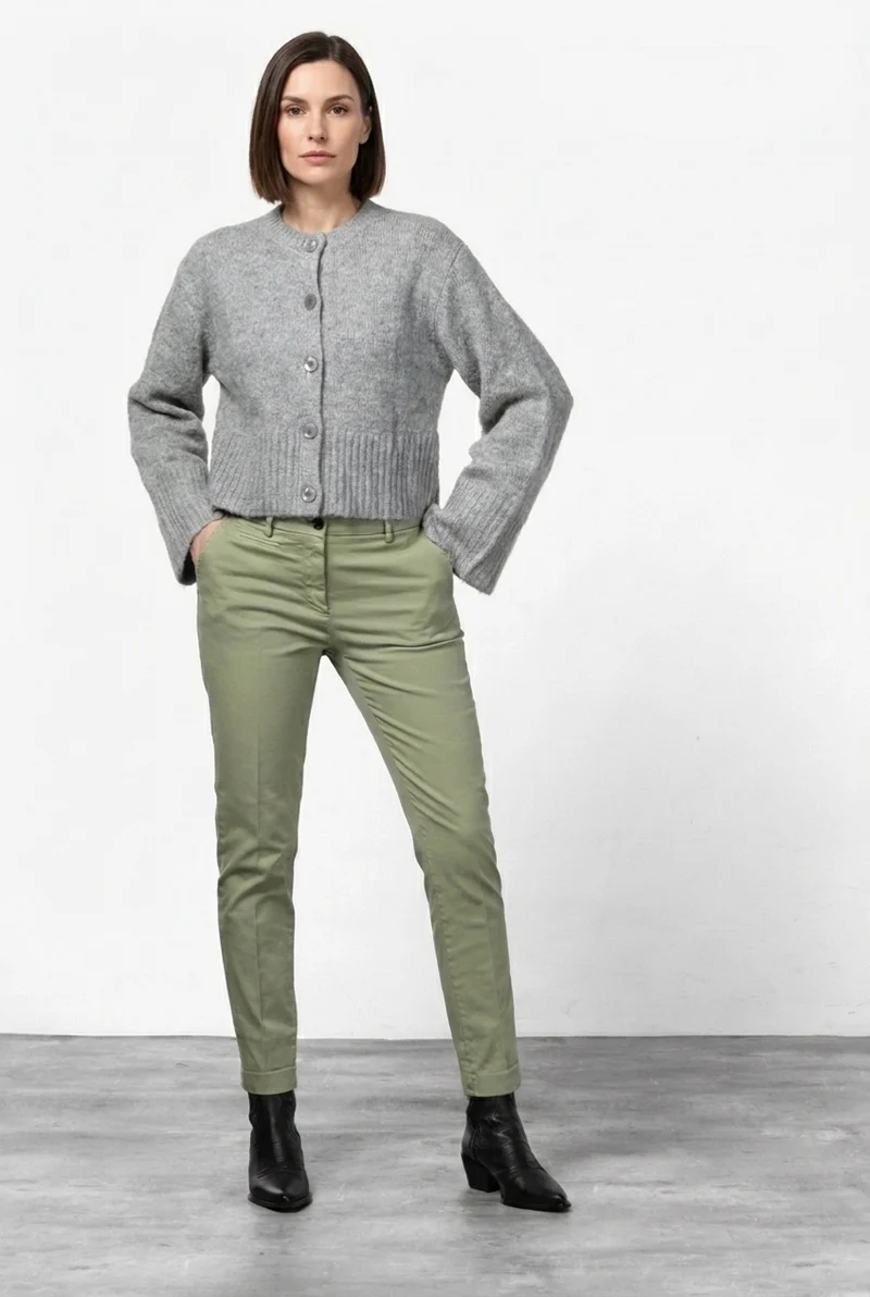 New York Slim pantalon chino femme en satin slim fit ①