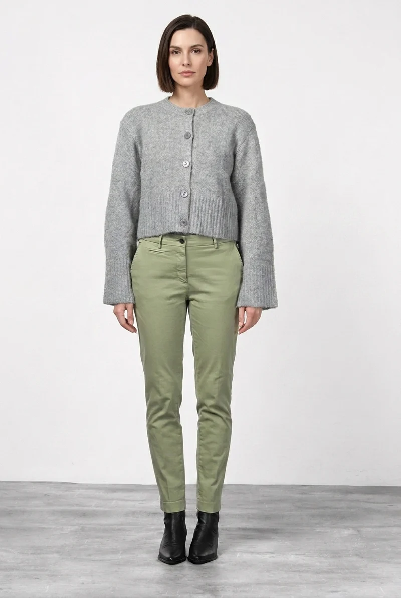 New York Slim pantalon chino femme en satin slim fit ①