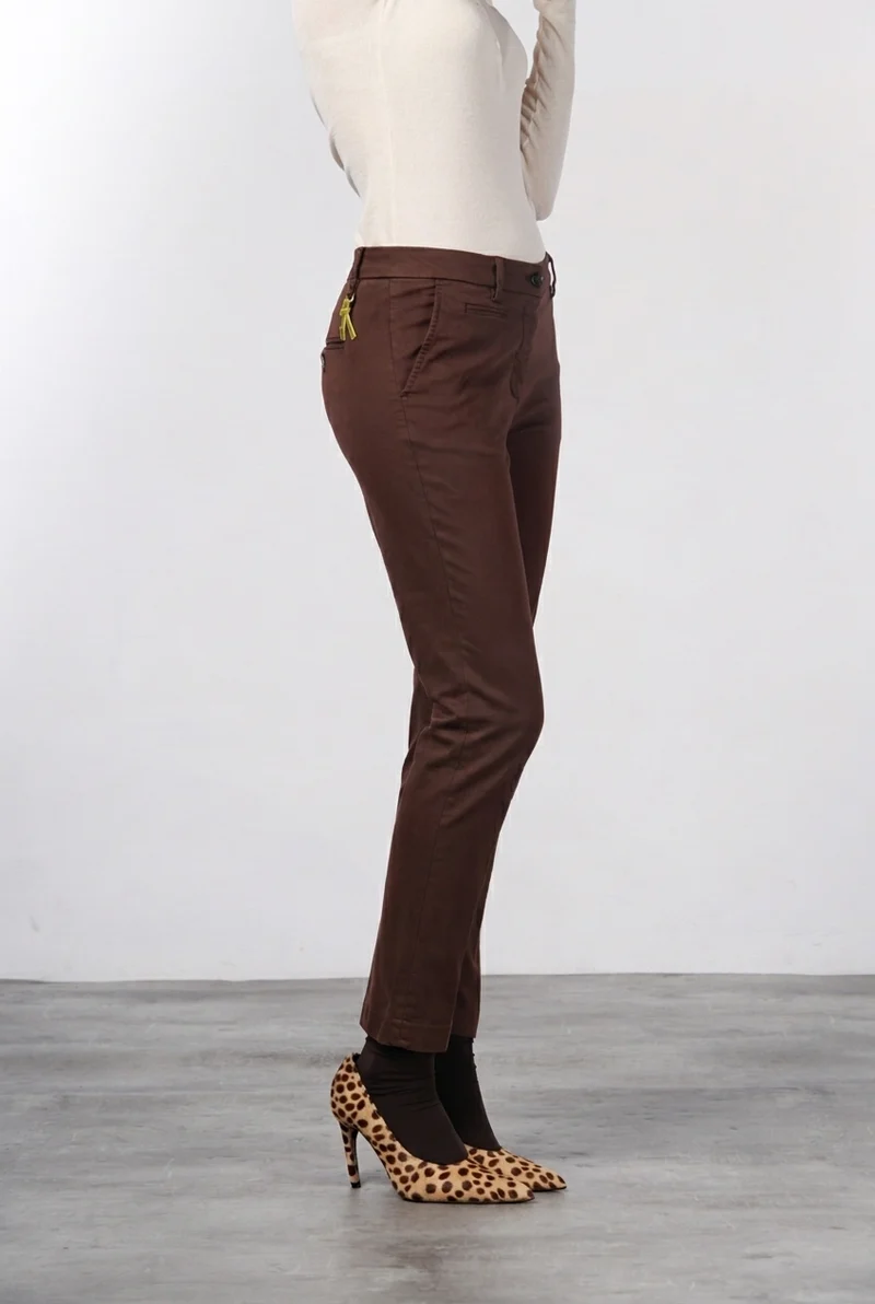 New York Slim pantalon chino femme en satin slim fit ①