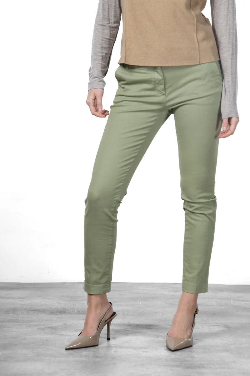 New York Slim pantalon chino femme en satin slim fit ①