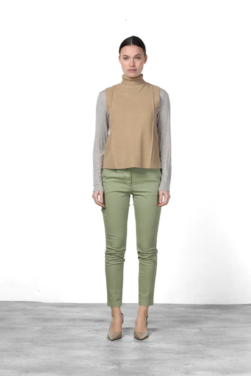 New York Slim pantalon chino femme en satin slim fit ①