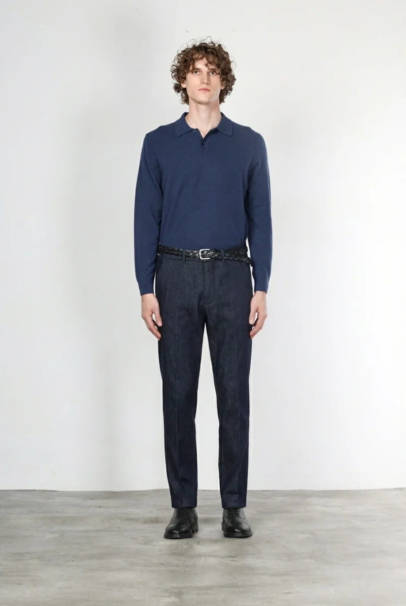Chinos pantalon chino homme en techno denim stretch relaxed fit