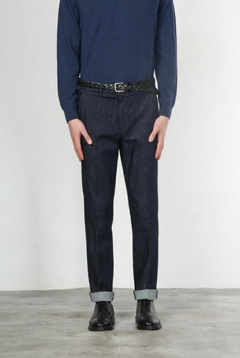 Chinos pantalon chino homme en techno denim stretch relaxed fit
