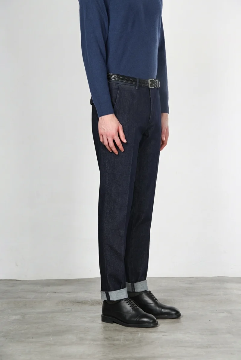 Chinos pantalon chino homme en techno denim stretch relaxed fit