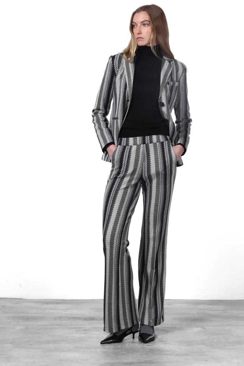 Easy Straight pantalon chino femme en jacquard straight fit