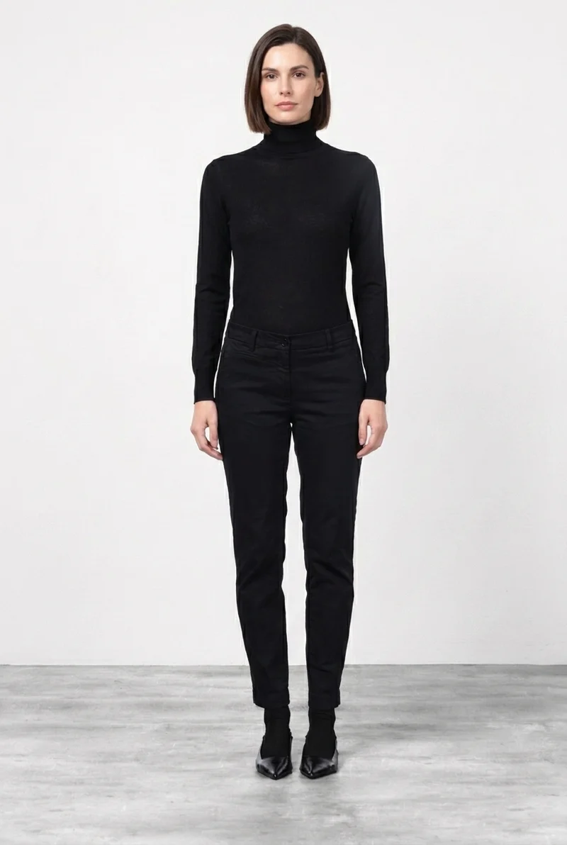 New York Slim pantalon chino femme en satin slim fit ①