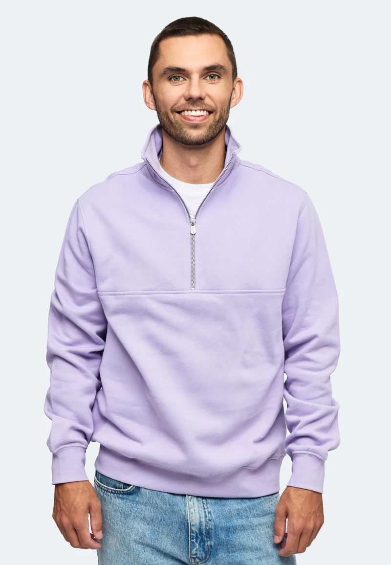 1002 Oxford – Half-Zip Sweatshirt mit Stehkragen