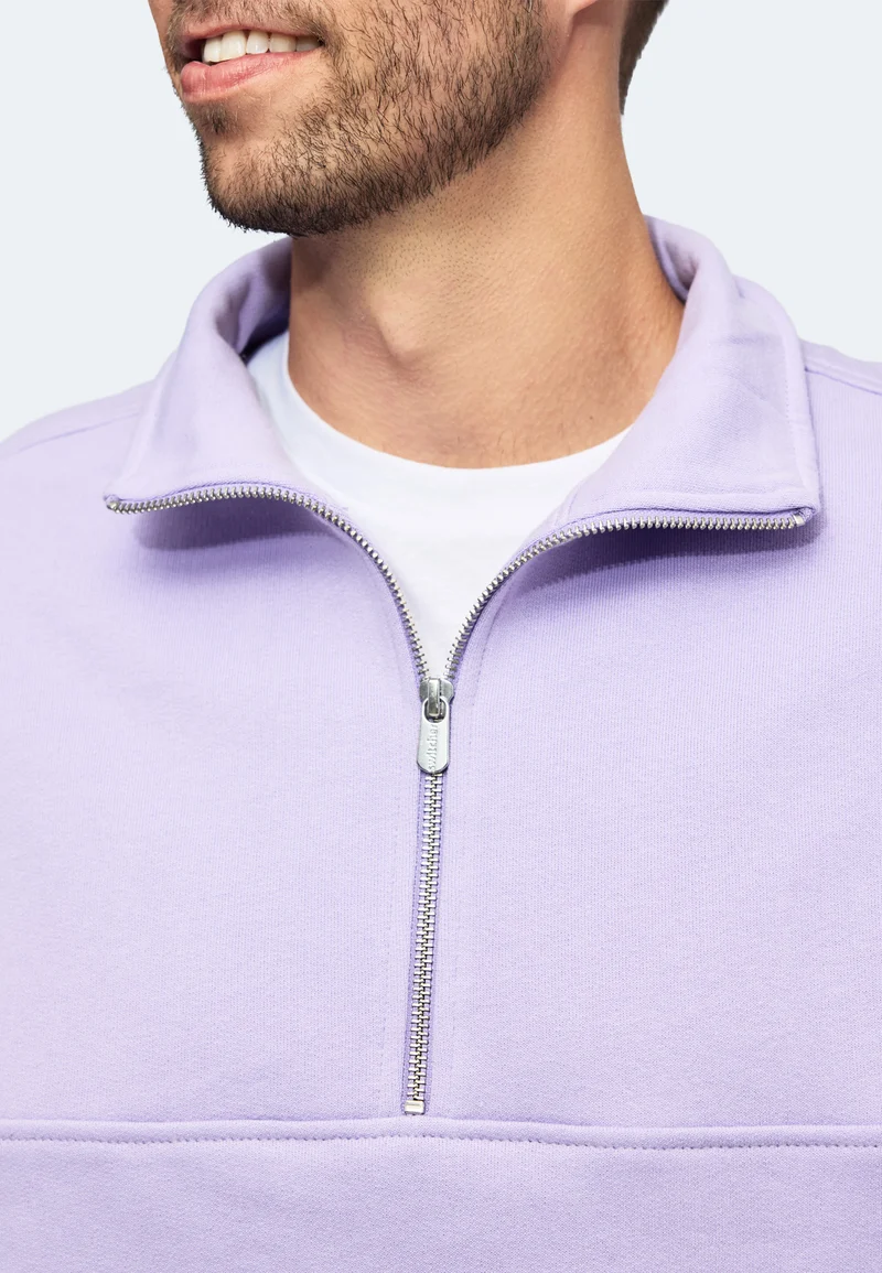 1002 Oxford – Half-Zip Sweatshirt mit Stehkragen