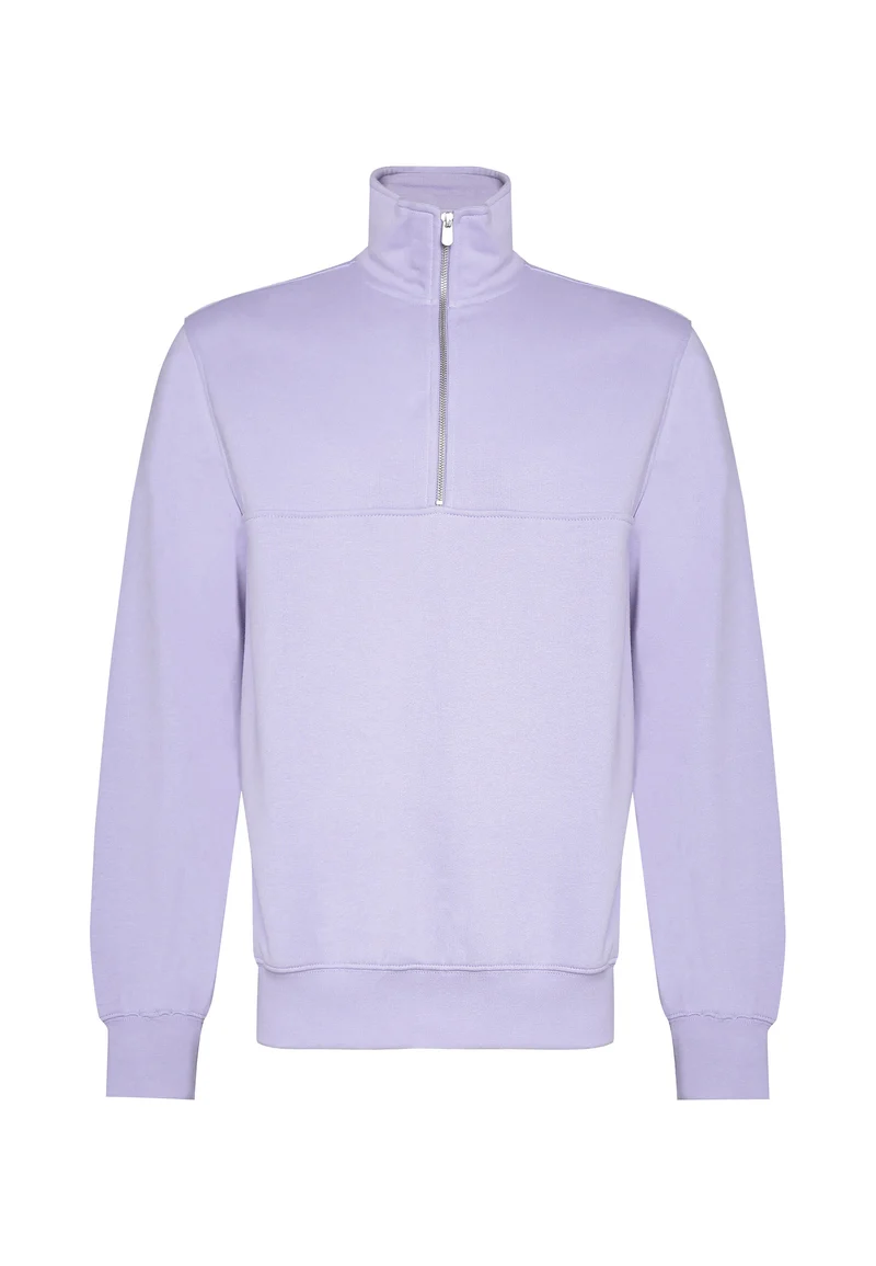 1002 Oxford – Half-Zip Sweatshirt mit Stehkragen