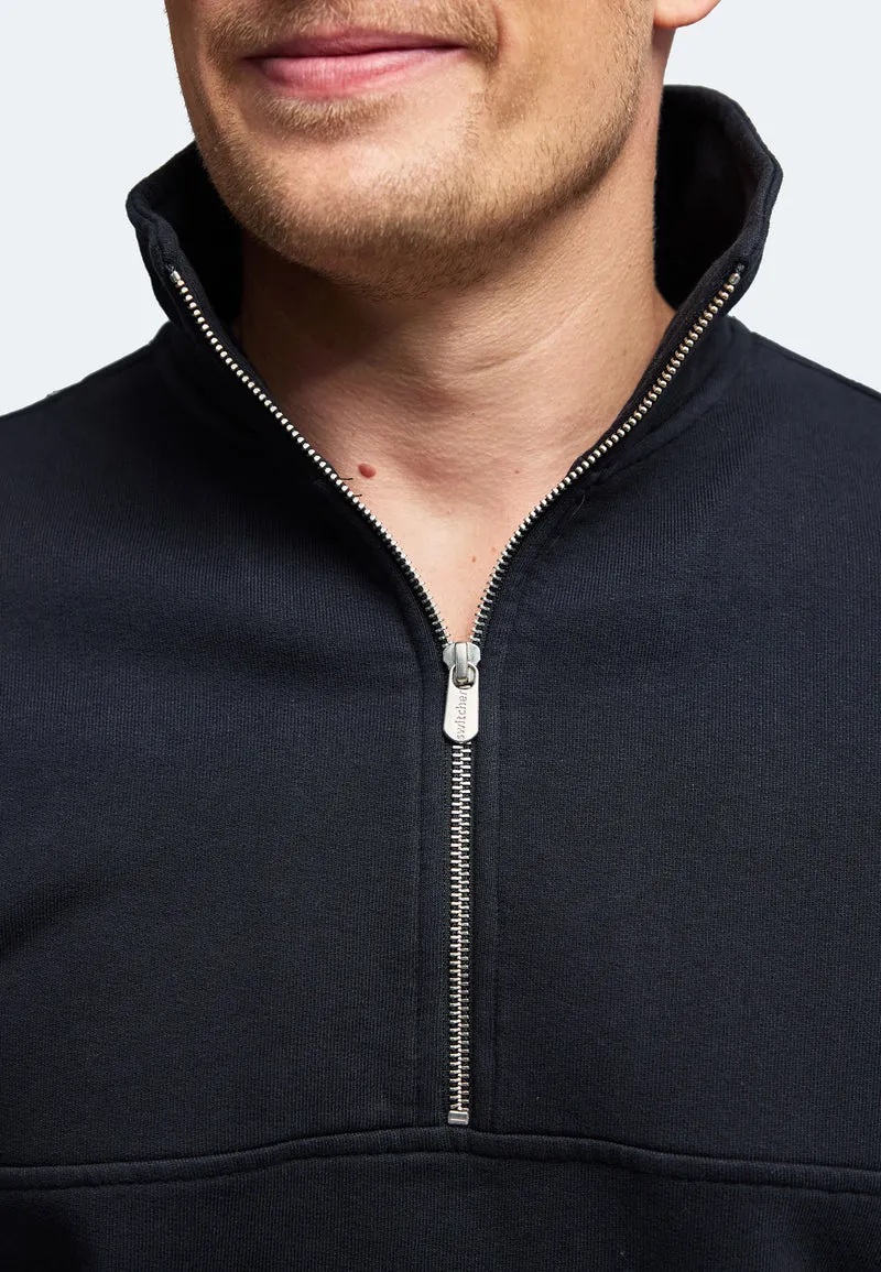 1002 Oxford – Half-Zip Sweatshirt mit Stehkragen