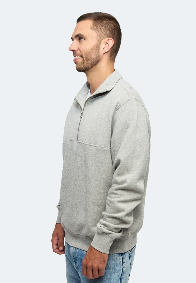 1002 Oxford – Half-Zip Sweatshirt mit Stehkragen