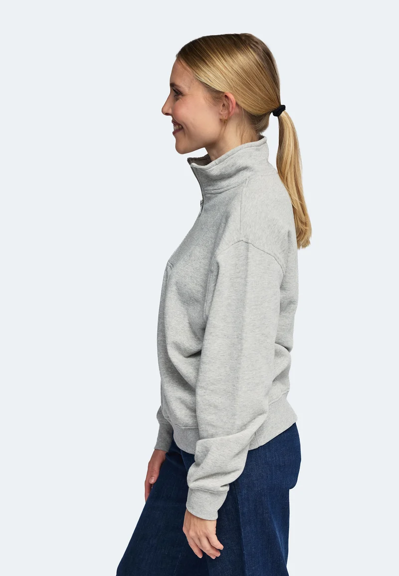 1001 Manchester – Half-Zip Sweatshirt Damen mit Stehkragen