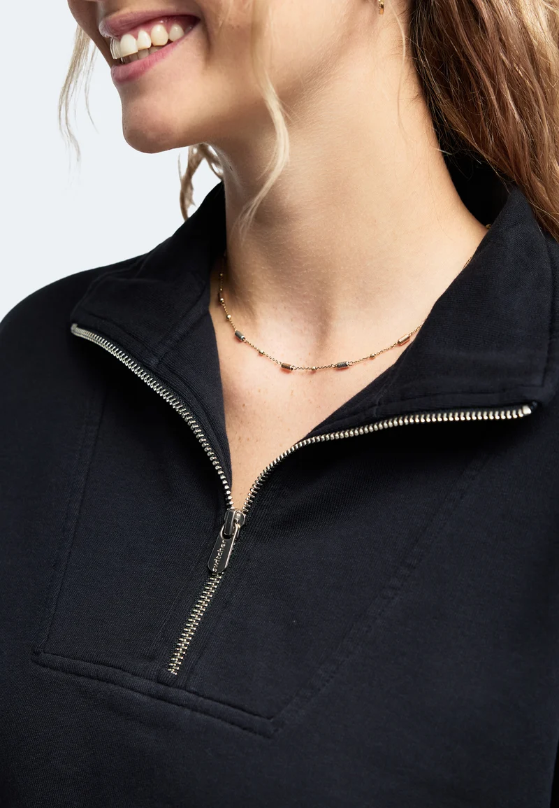 1001 Manchester – Half-Zip Sweatshirt Damen mit Stehkragen