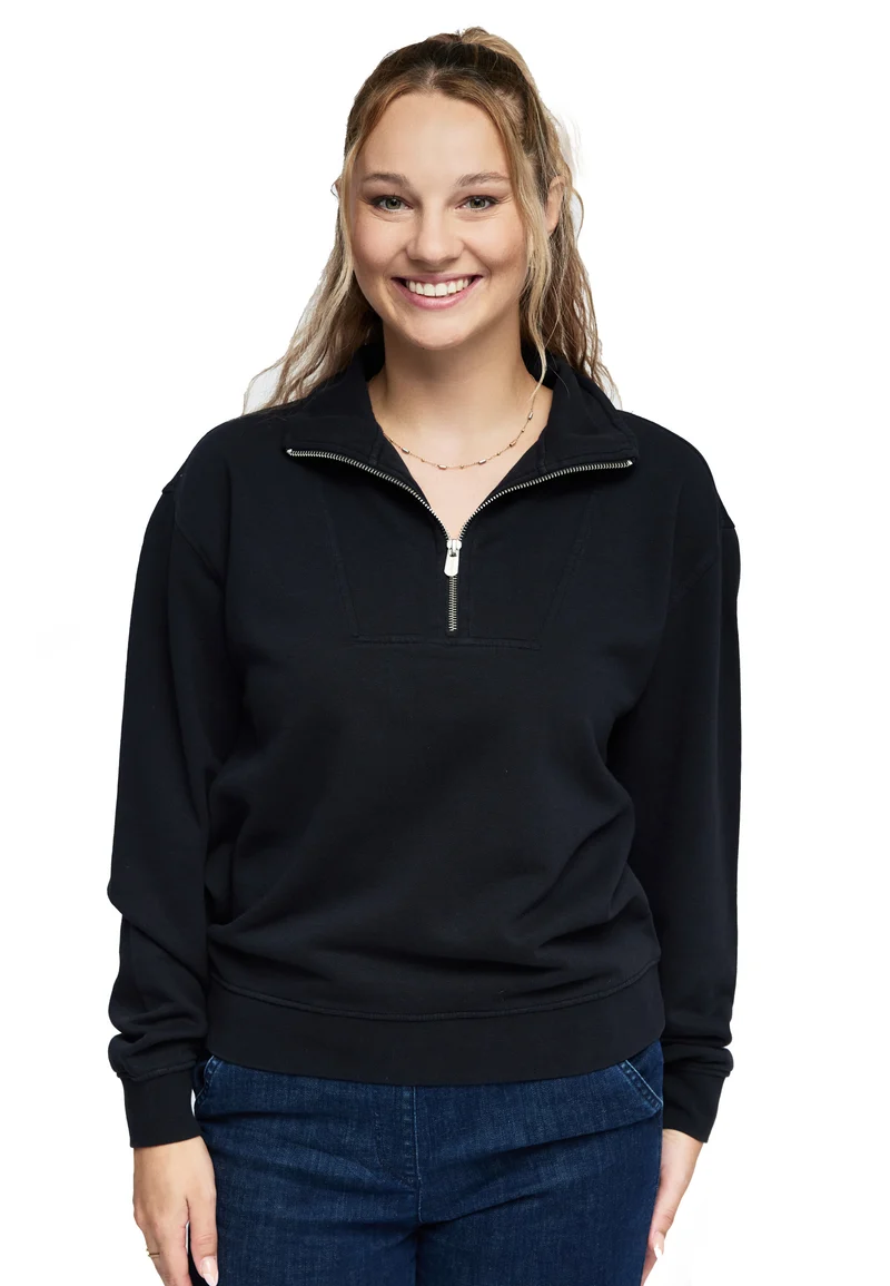 1001 Manchester – Half-Zip Sweatshirt Damen mit Stehkragen