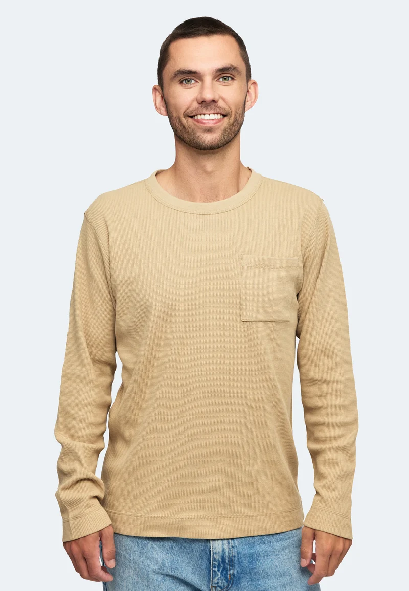 1026 Simon – Longsleeve Waffle Pocket Shirt Herren