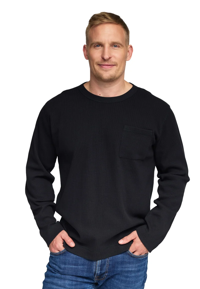 1026 Simon – Longsleeve Waffle Pocket Shirt Herren