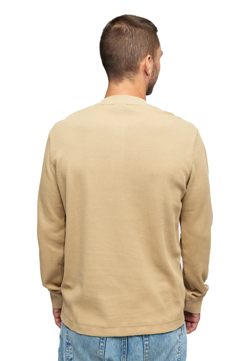 1025 Sébastien – Longsleeve Waffle Henley Shirt Herren