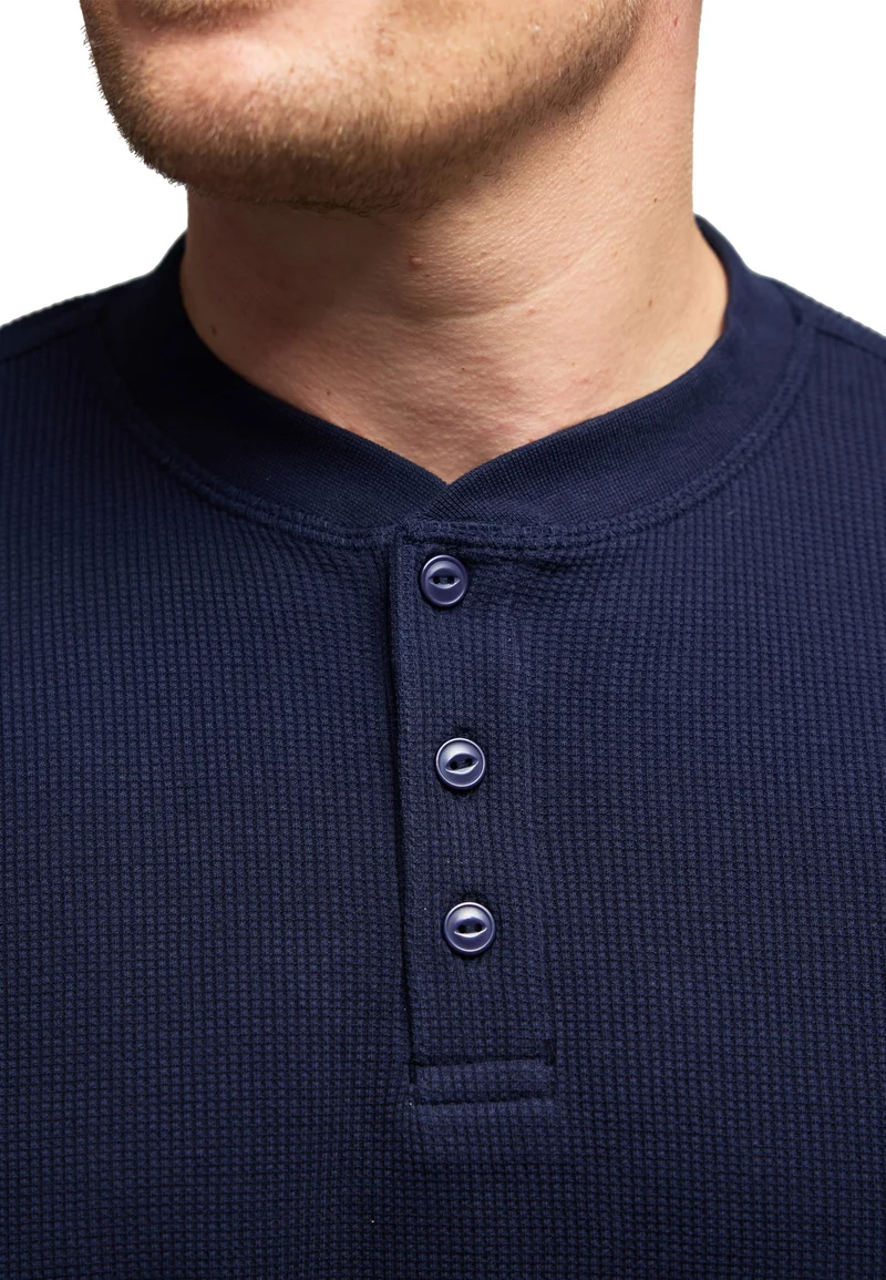 1025 Sébastien – Longsleeve Waffle Henley Shirt Herren