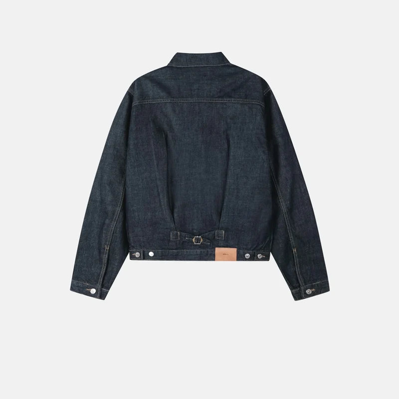 Mento Raw Indigo Cotton Trucker Denim Jacket