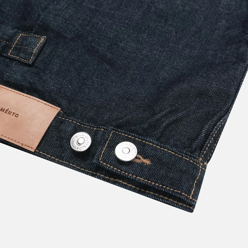 Mento Raw Indigo Cotton Trucker Denim Jacket