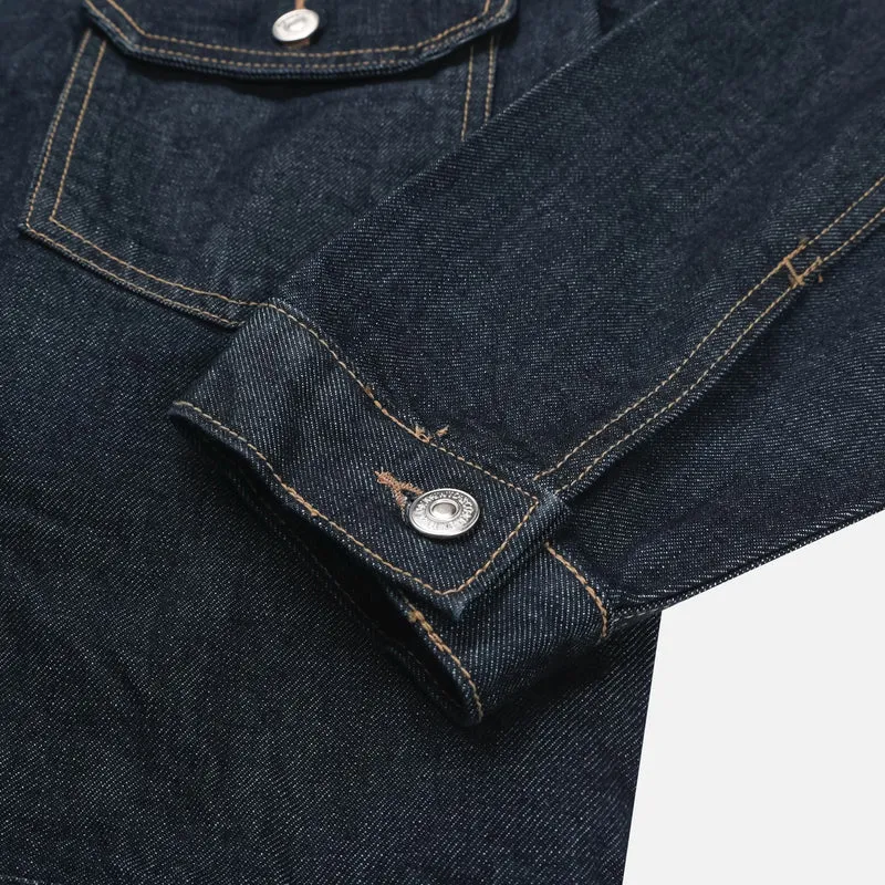 Mento Raw Indigo Cotton Trucker Denim Jacket